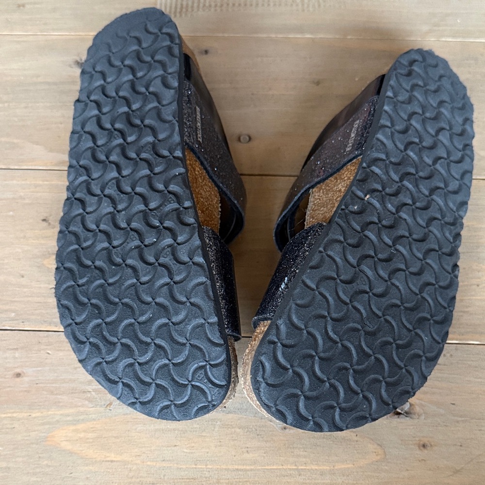 Birkenstock Black Sandals with Silver Buckles - Picture 3 of 4